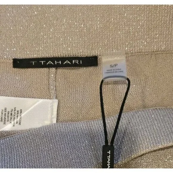 TAHARI Champange‎ Lurex High Winter 2024 Small Sparkling Silver Wide THR5211NR